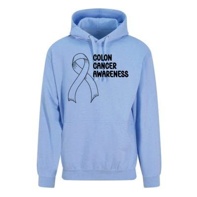 Colon Cancer Ribbon Black Version Unisex Surf Hoodie