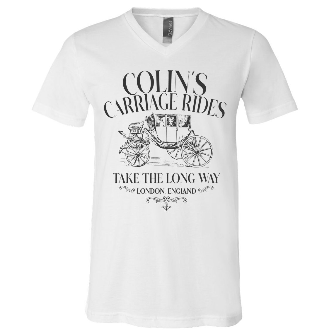 Colins Carriage Rides Take The Long Way V-Neck T-Shirt