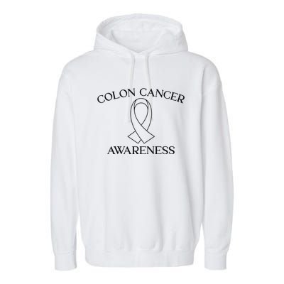 Colon Cancer Ribbon Black Version Garment-Dyed Fleece Hoodie