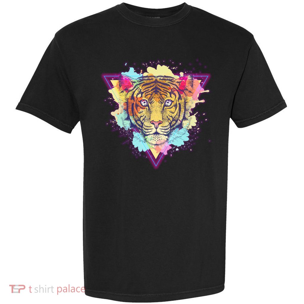 Cool Cute Retro 80s Watercolor Tiger Garment-Dyed Heavyweight T-Shirt