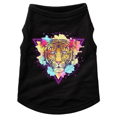 Cool Cute Retro 80s Watercolor Tiger Doggie Tank