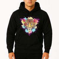 Cool Cute Retro 80s Watercolor Tiger Hoodie