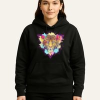 Cool Cute Retro 80s Watercolor Tiger Hoodie