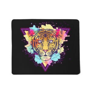 Cool Cute Retro 80s Watercolor Tiger Mousepad