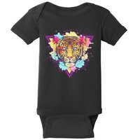 Cool Cute Retro 80s Watercolor Tiger Baby Bodysuit
