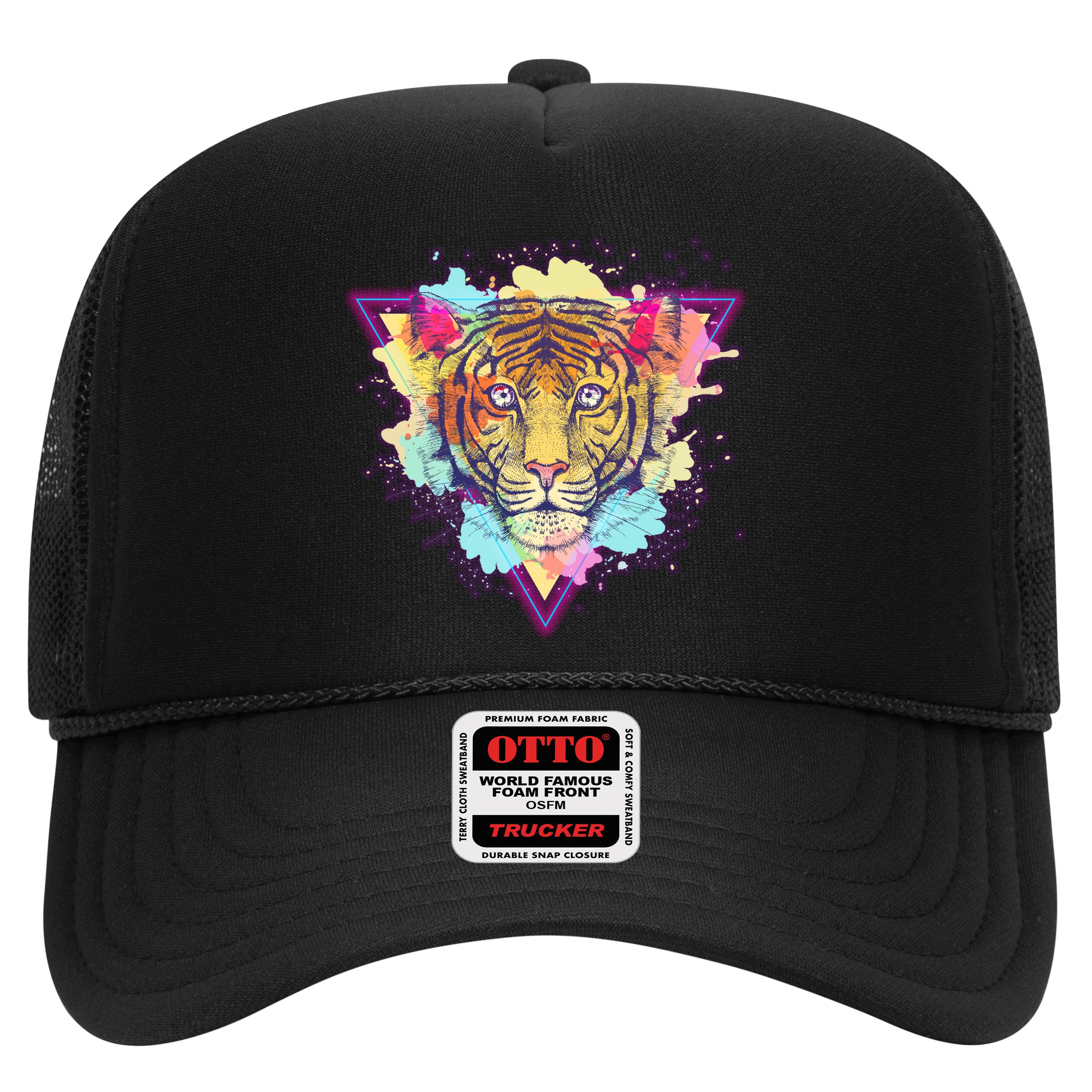 Cool Cute Retro 80s Watercolor Tiger Hat