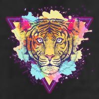 Cool Cute Retro 80s Watercolor Tiger Hat