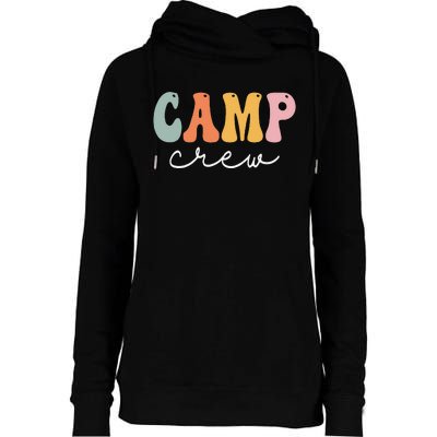 Camp Crew Retro Groovy Vintage Happy First Day Of School Womens Funnel Neck Pullover Hood