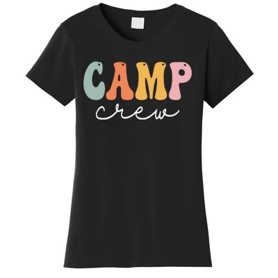 Camp Crew Retro Groovy Vintage Happy First Day Of School Women's T-Shirt