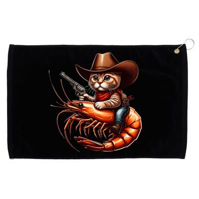 Cat Cow Riding A Shrimp Great Gift Grommeted Golf Towel