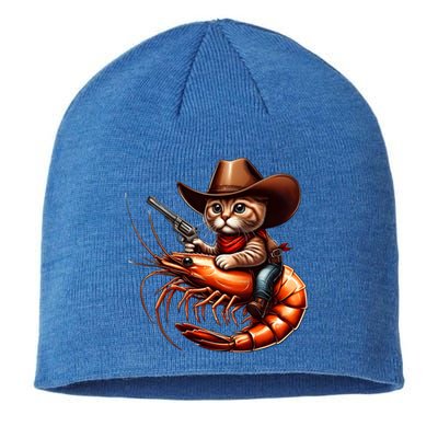 Cat Cow Riding A Shrimp Great Gift Sustainable Beanie