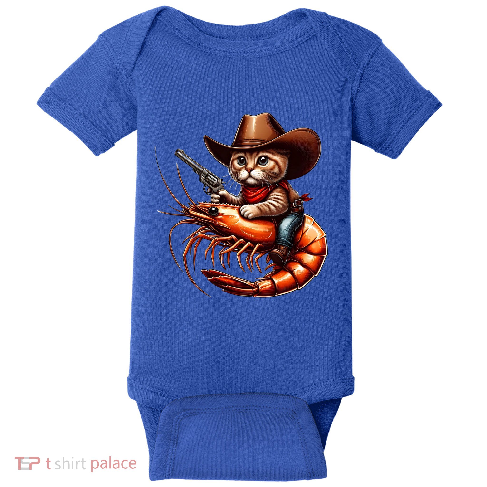 Cat Cow Riding A Shrimp Great Gift Baby Bodysuit