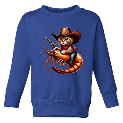 Cat Cow Riding A Shrimp Great Gift Toddler Sweatshirt