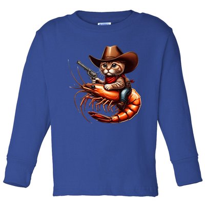 Cat Cow Riding A Shrimp Great Gift Toddler Long Sleeve Shirt