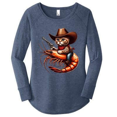 Cat Cow Riding A Shrimp Great Gift Women's Perfect Tri Tunic Long Sleeve Shirt