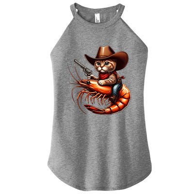 Cat Cow Riding A Shrimp Great Gift Women’s Perfect Tri Rocker Tank