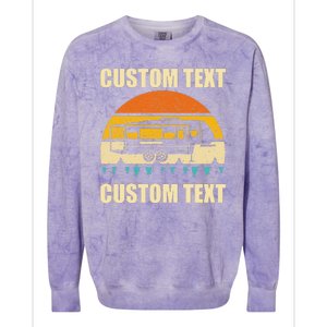 Custom Camper Rv Camping Road Trip Personalize Text Colorblast Crewneck Sweatshirt