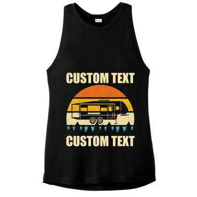Custom Camper Rv Camping Road Trip Personalize Text Ladies PosiCharge Tri-Blend Wicking Tank