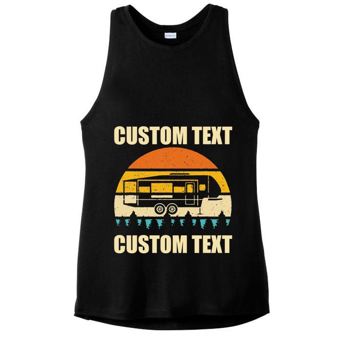 Custom Camper Rv Camping Road Trip Personalize Text Ladies PosiCharge Tri-Blend Wicking Tank