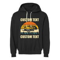 Custom Camper Rv Camping Road Trip Personalize Text Garment-Dyed Fleece Hoodie