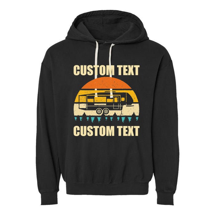 Custom Camper Rv Camping Road Trip Personalize Text Garment-Dyed Fleece Hoodie