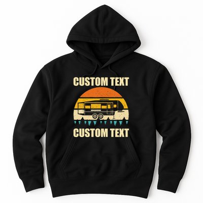 Custom Camper Rv Camping Road Trip Personalize Text Hoodie