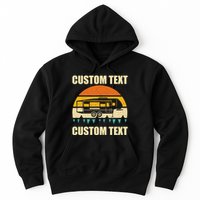 Custom Camper Rv Camping Road Trip Personalize Text Hoodie