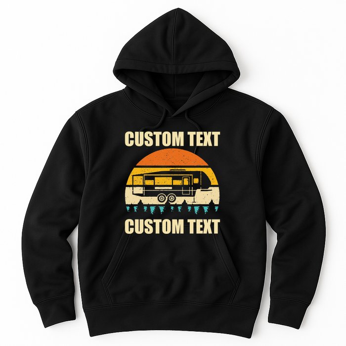 Custom Camper Rv Camping Road Trip Personalize Text Hoodie