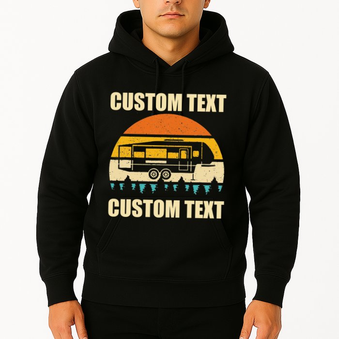 Custom Camper Rv Camping Road Trip Personalize Text Hoodie