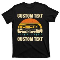 Custom Camper Rv Camping Road Trip Personalize Text T-Shirt