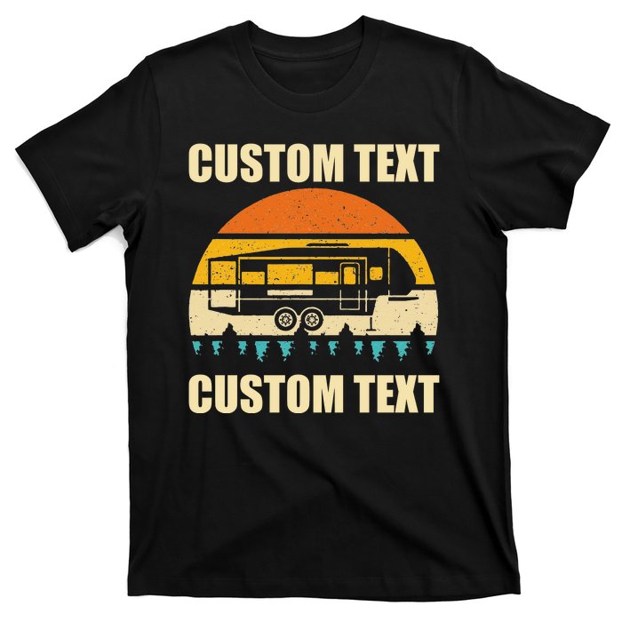 Custom Camper Rv Camping Road Trip Personalize Text T-Shirt