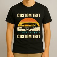 Custom Camper Rv Camping Road Trip Personalize Text T-Shirt