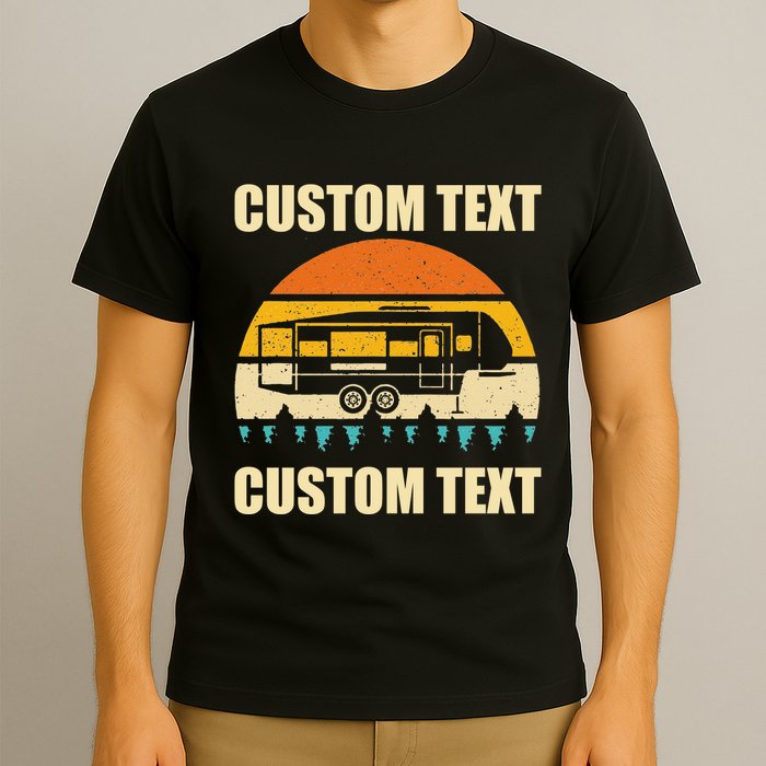 Custom Camper Rv Camping Road Trip Personalize Text T-Shirt