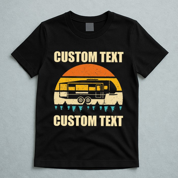 Custom Camper Rv Camping Road Trip Personalize Text T-Shirt