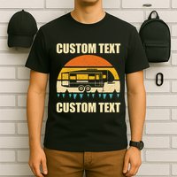 Custom Camper Rv Camping Road Trip Personalize Text T-Shirt