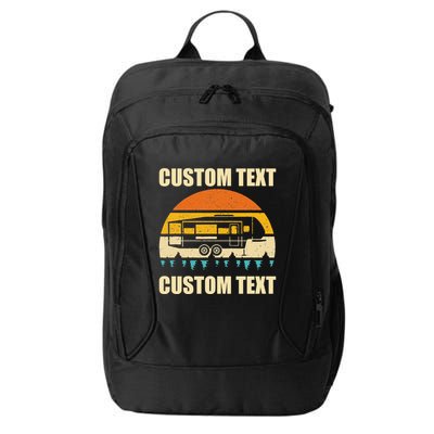 Custom Camper Rv Camping Road Trip Personalize Text City Backpack