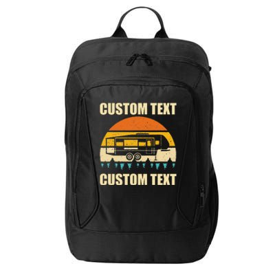 Custom Camper Rv Camping Road Trip Personalize Text City Backpack