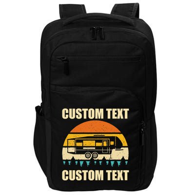 Custom Camper Rv Camping Road Trip Personalize Text Impact Tech Backpack