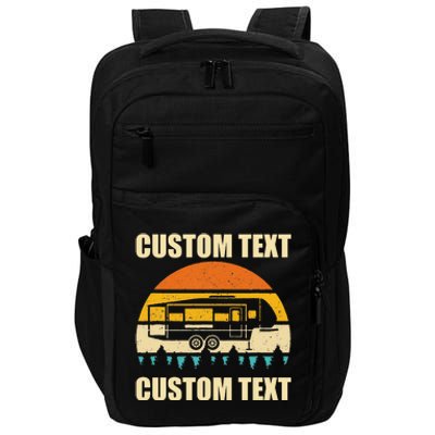 Custom Camper Rv Camping Road Trip Personalize Text Impact Tech Backpack