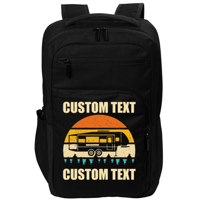 Custom Camper Rv Camping Road Trip Personalize Text Impact Tech Backpack