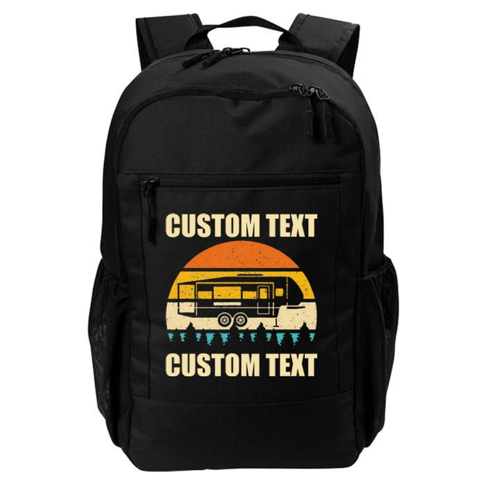 Custom Camper Rv Camping Road Trip Personalize Text Daily Commute Backpack