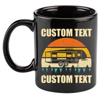 Custom Camper Rv Camping Road Trip Personalize Text 11oz C Handle Ceramic Mug