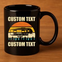 Custom Camper Rv Camping Road Trip Personalize Text 11oz C Handle Ceramic Mug