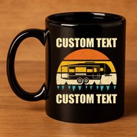 Custom Camper Rv Camping Road Trip Personalize Text 11oz C Handle Ceramic Mug
