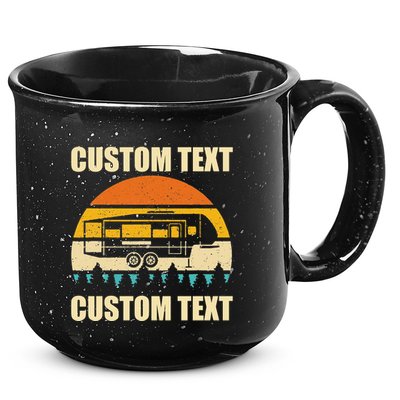 Custom Camper Rv Camping Road Trip Personalize Text 15oz Campfire Ceramic Mug