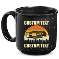 Custom Camper Rv Camping Road Trip Personalize Text 15oz Campfire Ceramic Mug