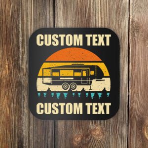 Custom Camper Rv Camping Road Trip Personalize Text Coaster