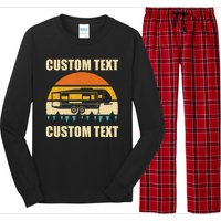 Custom Camper Rv Camping Road Trip Personalize Text Long Sleeve Pajama Set