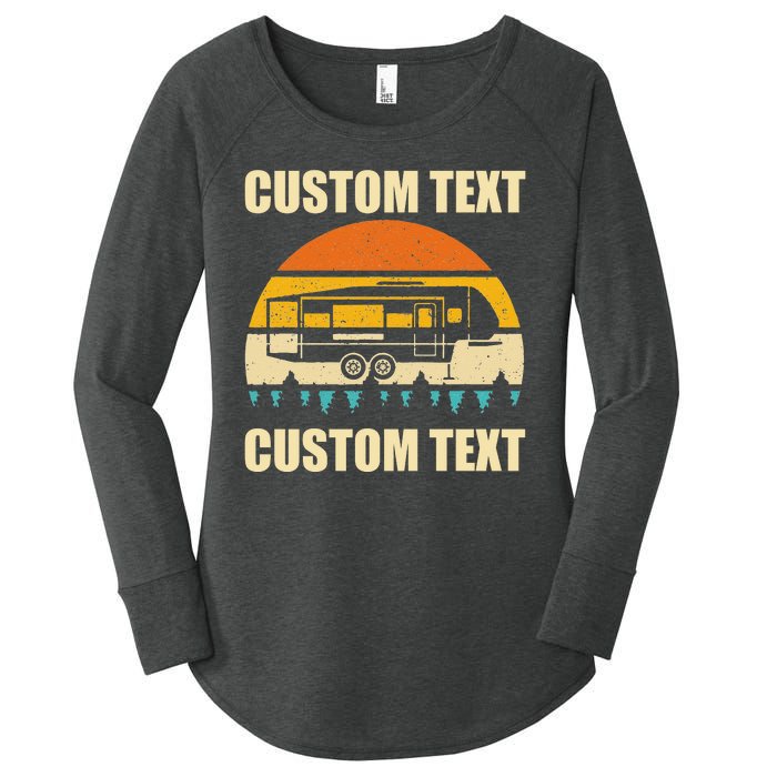 Custom Camper Rv Camping Road Trip Personalize Text Women's Perfect Tri Tunic Long Sleeve Shirt