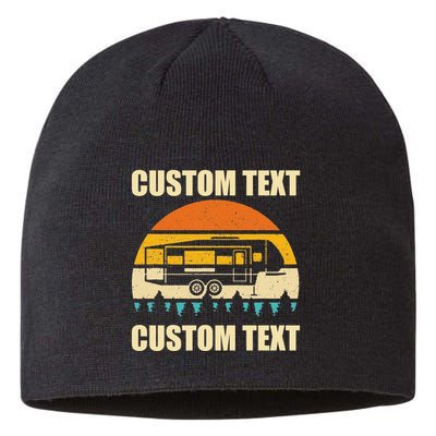 Custom Camper Rv Camping Road Trip Personalize Text Sustainable Beanie